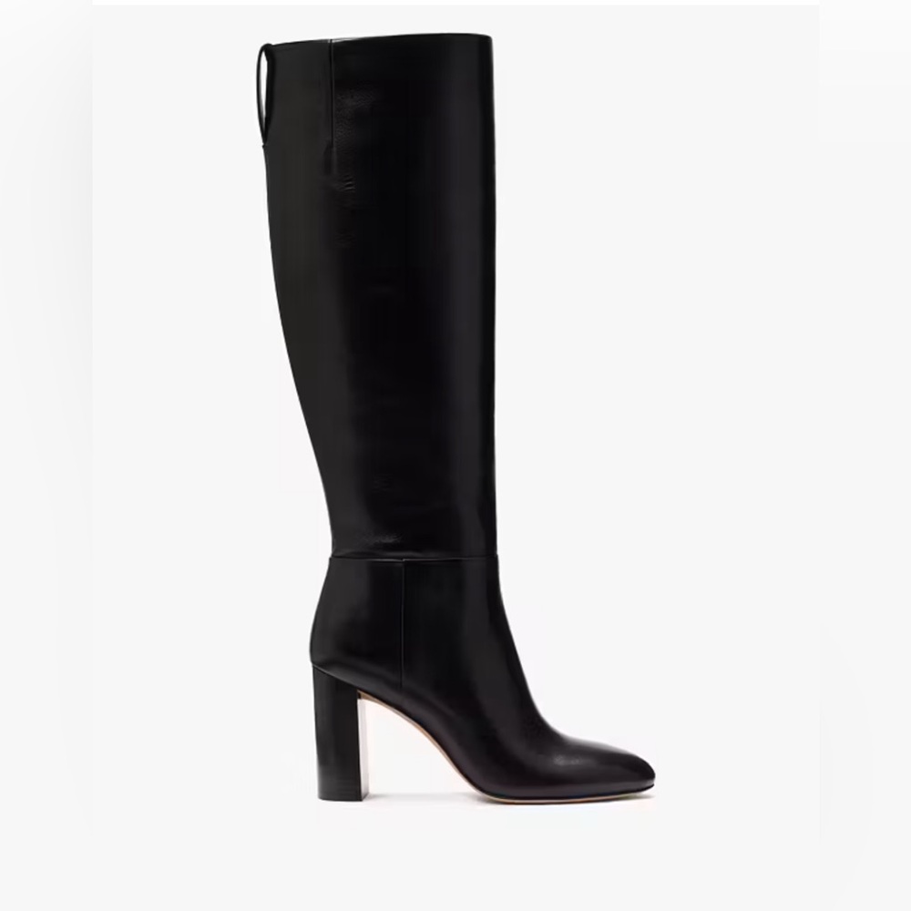 Kate Spade Colby Tall Leather‎ High-Heel Boots Black 11 NIB Old Money Clean Girl